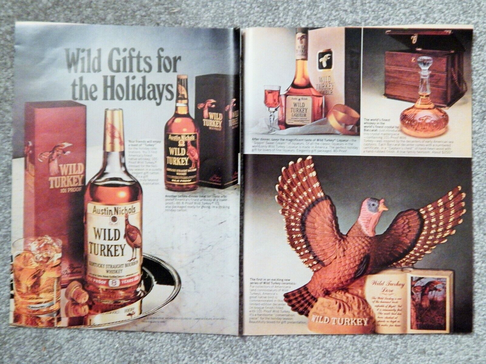 WILD TURKEY LIQUEUR / RAY BAN SPORT SUNGLASSES ORIG. VTG 1979 Photo Poster painting AD,