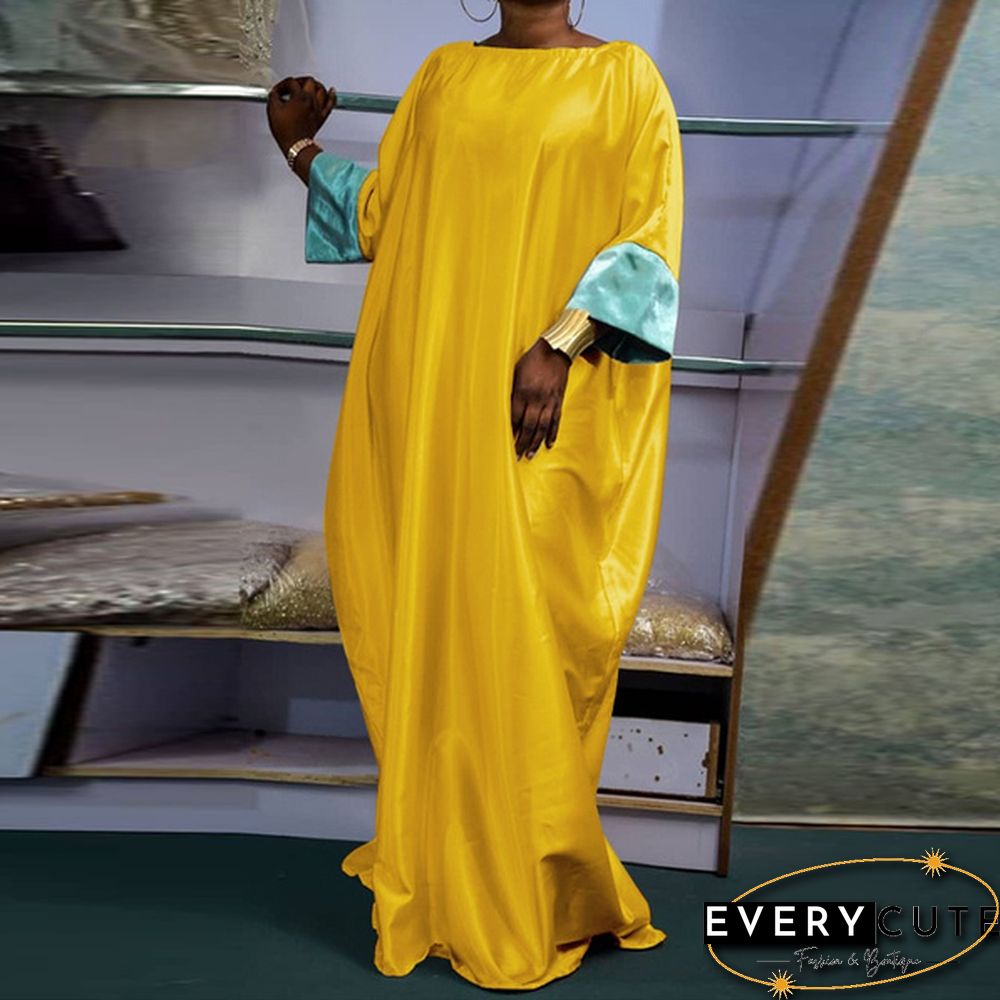 VONDA Women Holiday Casual O Neck Pleated Long Maxi Dresses Solid Color Baggy 3/4 Sleeve Vestido S-5XL Robes Longue