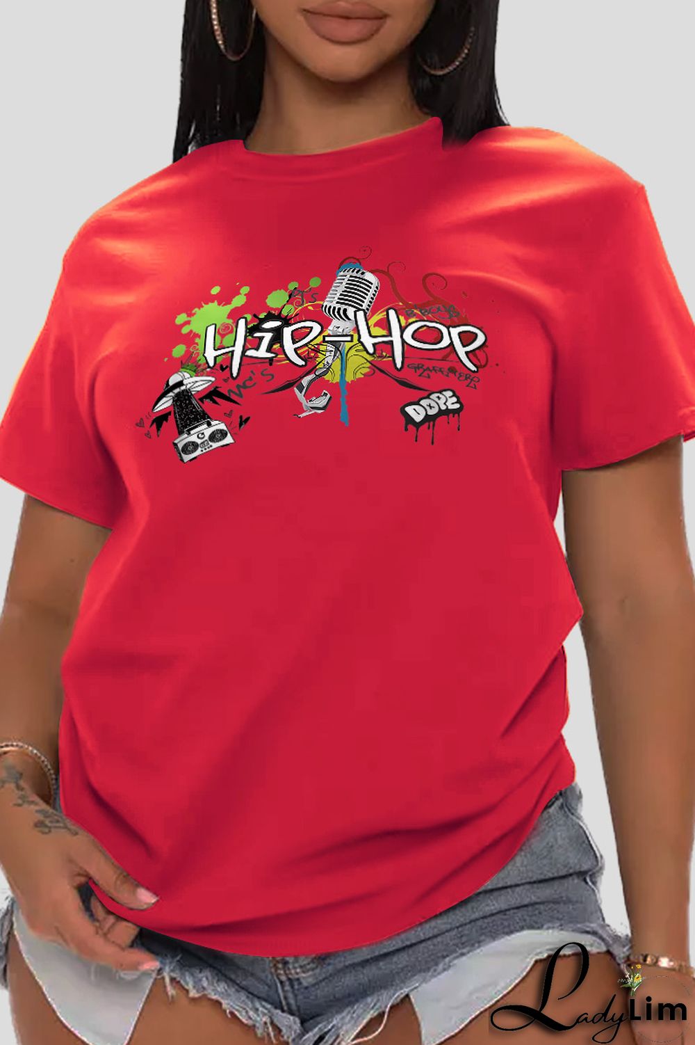 White Fashion Casual Print Patchwork Letter O Neck T-Shirts