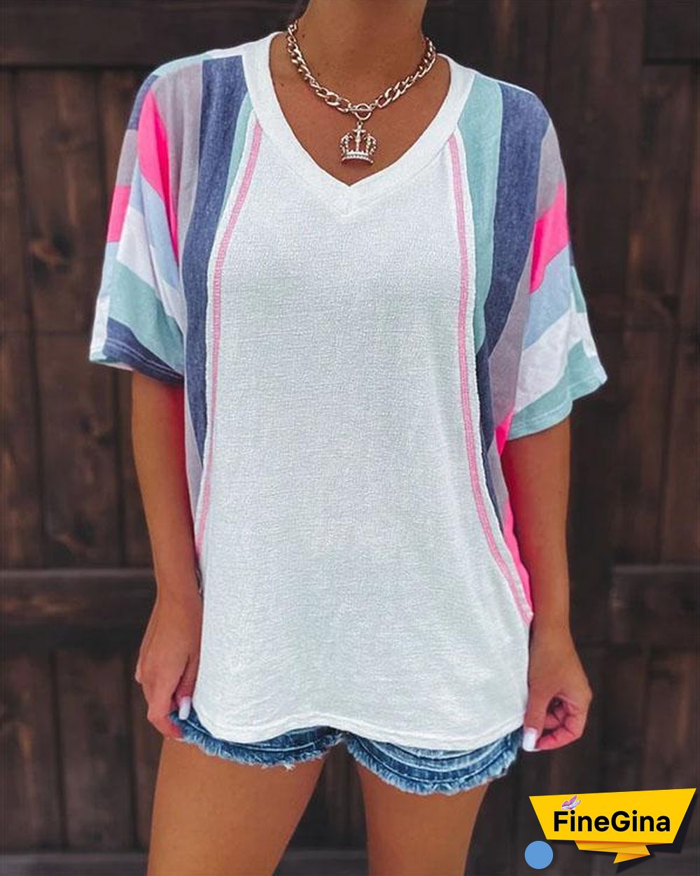 Beach Stripe Sleeve Top