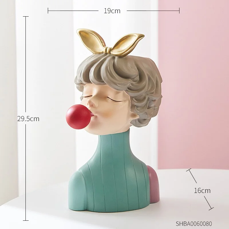 Creative Girl Sculpture Flower Pot Resin Figure Model Nordic Home Decor Bedroom Decor Accessories One Piece Resin Statue Gifts