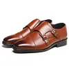 Fashion Men's Brogue Buckle Party Formal Small Square Toe Shoes -Dress Shoes