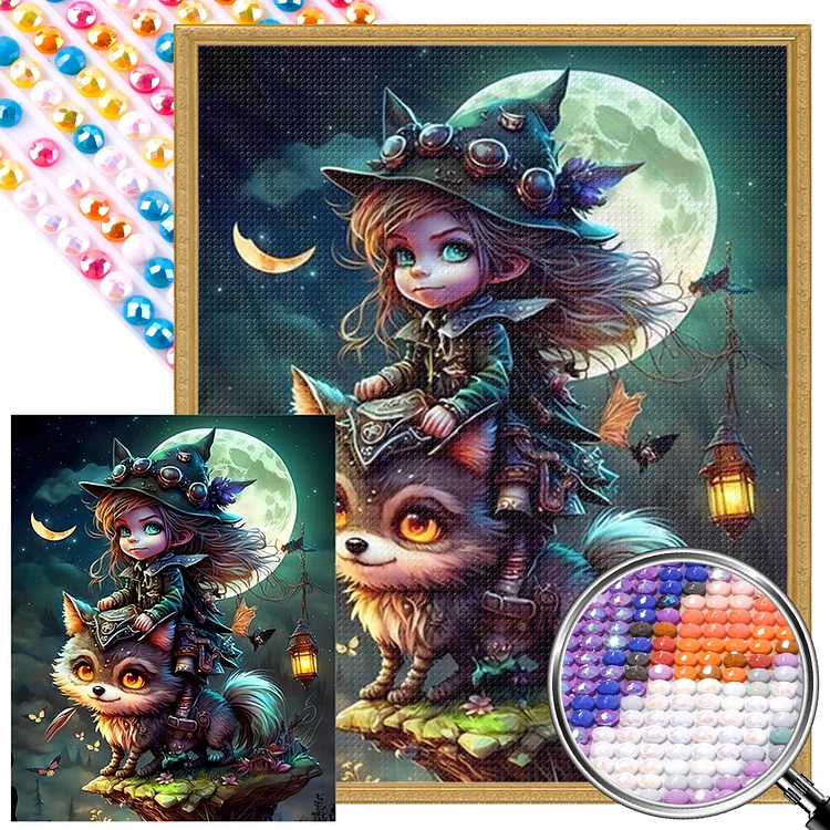 Fantasy Witches And Beasts 40*50CM (Canvas) AB Round Drill Diamond Painting gbfke