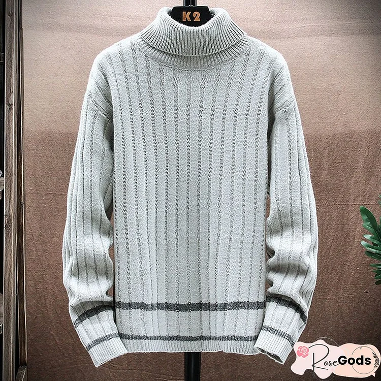 Men's High Neck Warm Sweater