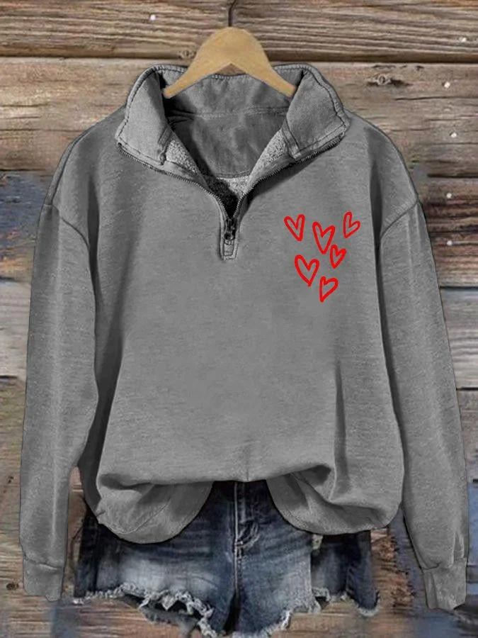 Women's Valentine's Day Zip-Up Sweatshirt