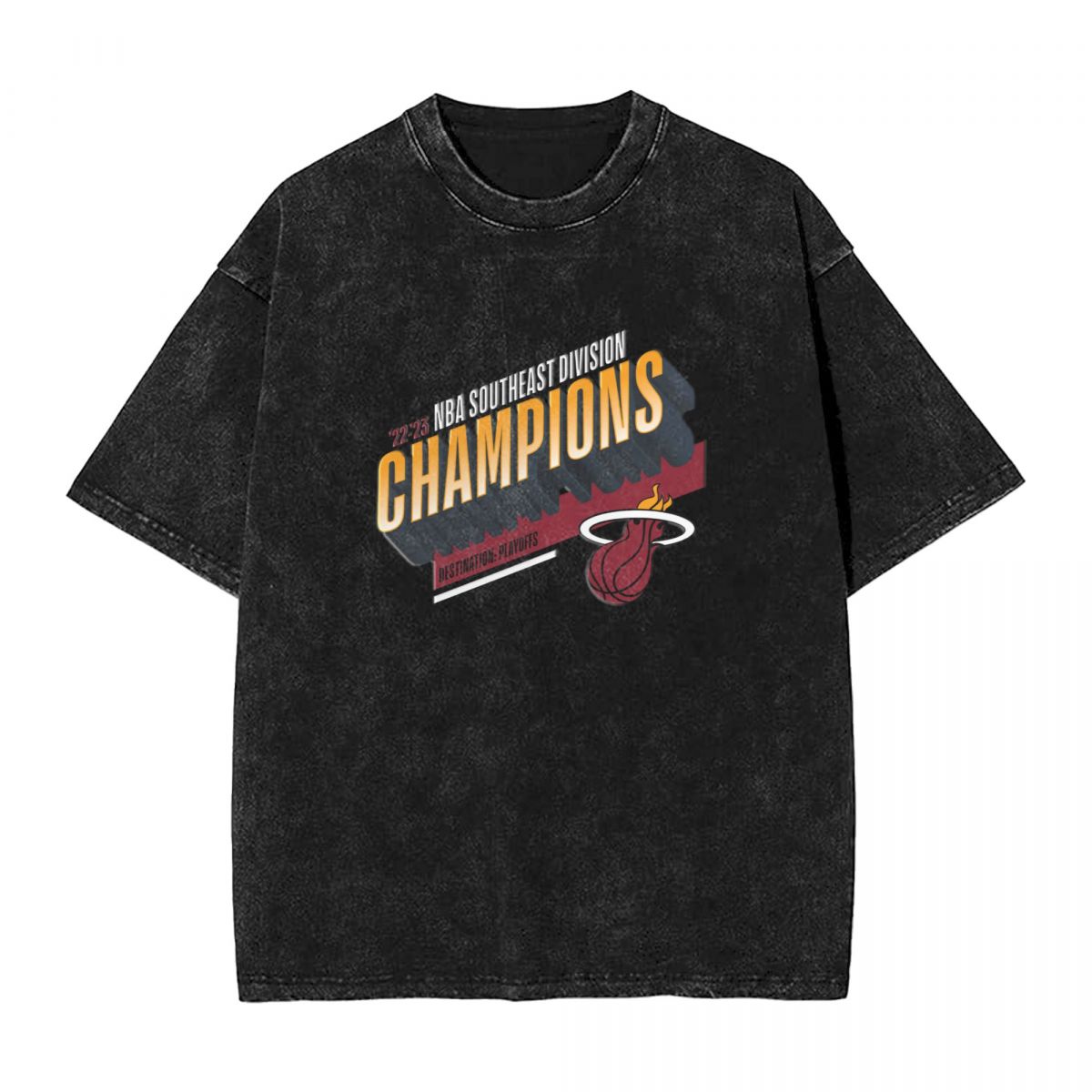 Miami Heat 2023 Southeast Division Champions Locker Room Men's Oversized Streetwear Tee Shirts