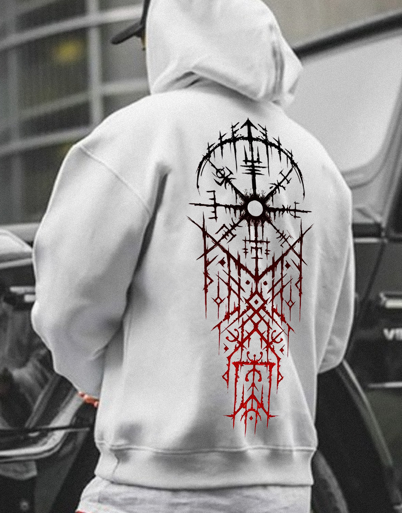 Viking Totem Blood Mark Hoodie / TECHWEAR CLUB / Techwear