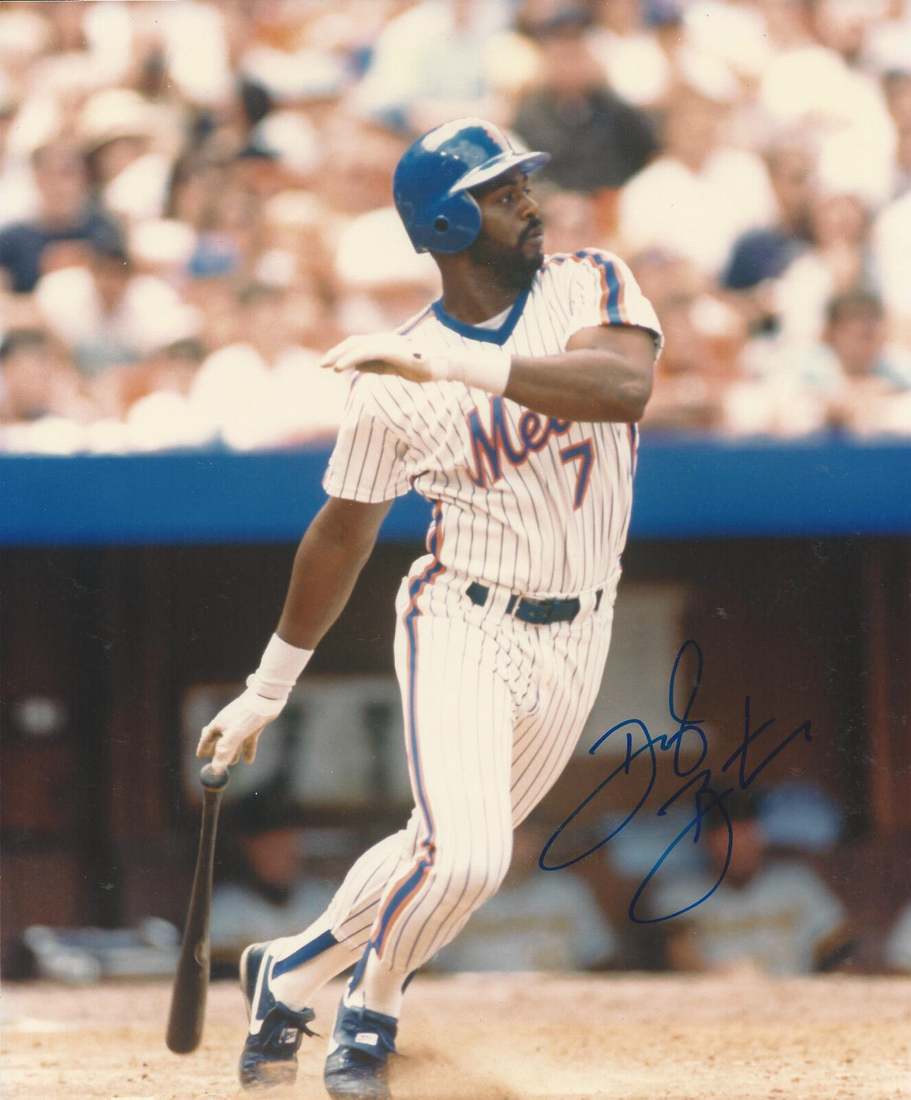 Signed 8x10 DARYL BOSTON New York Mets Photo Poster painting - COA