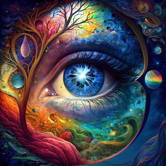  Colored Eyes 40*40CM (Canvas)AB Round Drill Diamond Painting gbfke