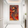 >SALE<5D Full Round Drill Diamond Painting Flame Dragon Kit Wall Art Craft (Y454)