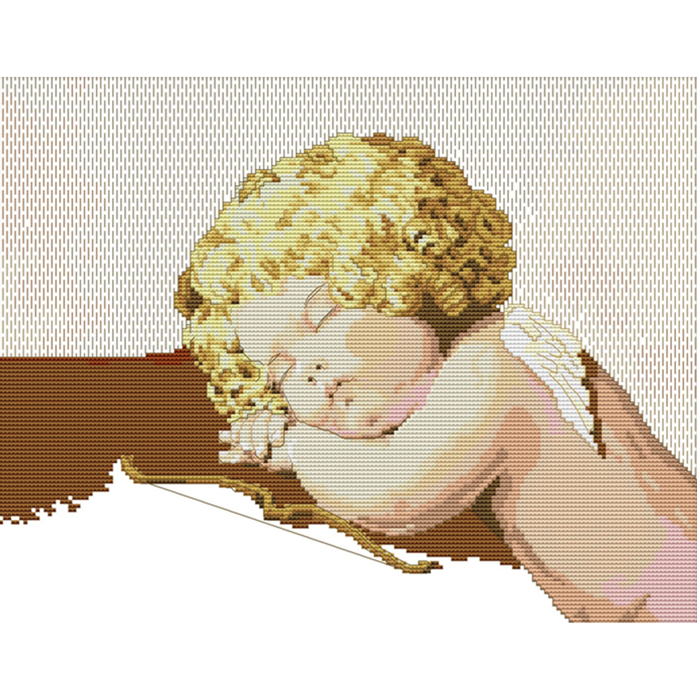 

Sleeping Angels - 14CT Stamped Cross Stitch - 40*32CM, 501 Original