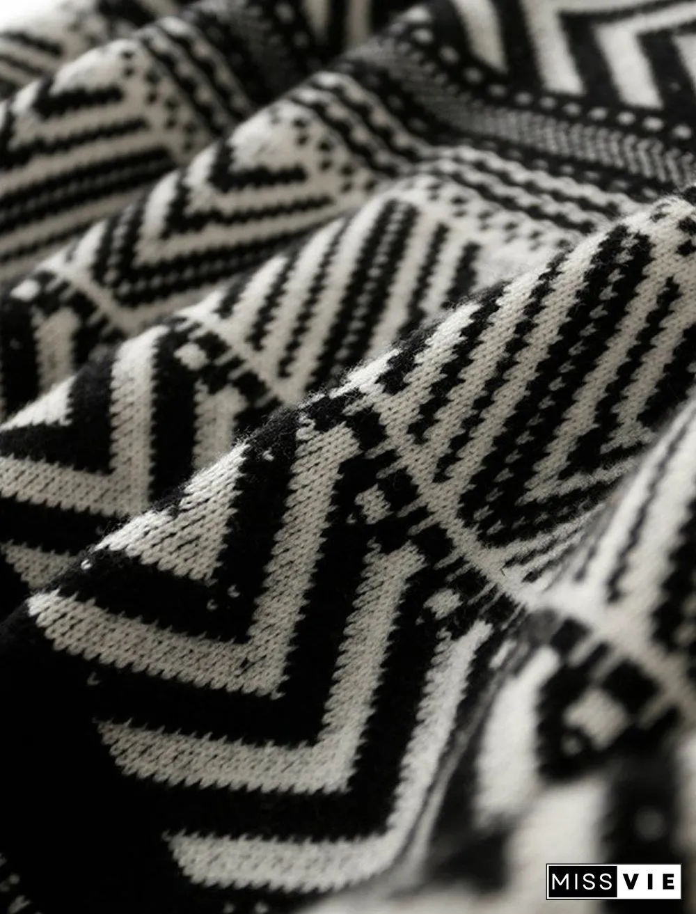 Vintage High Neck Loose Knit Sweater