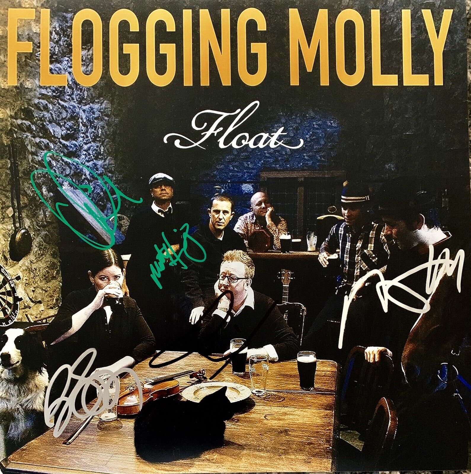 FLOGGING MOLLY Band Signed FLOAT 12x12 Album Cover Photo Poster painting Autograph Guaranteed