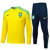Joyfball 2024/2025 Brazil Half-Pull Training Suit Yellow Football Shirt 1:1 Thai Quality