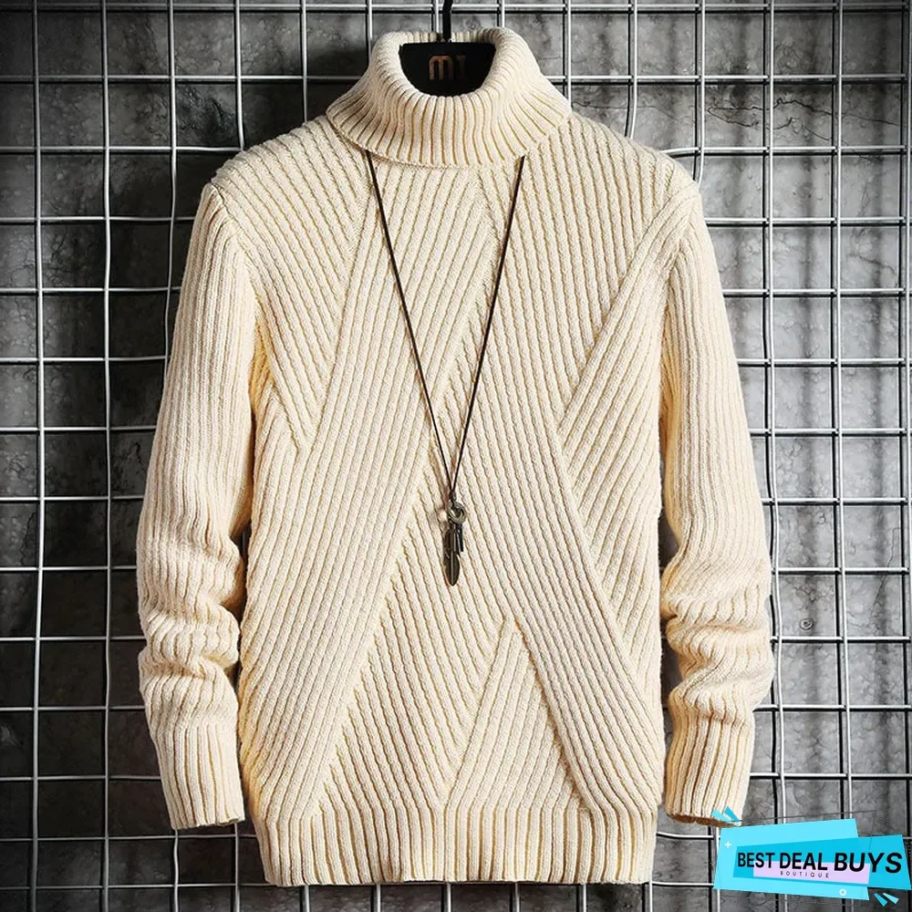 Men's Twill Turtleneck Sweater