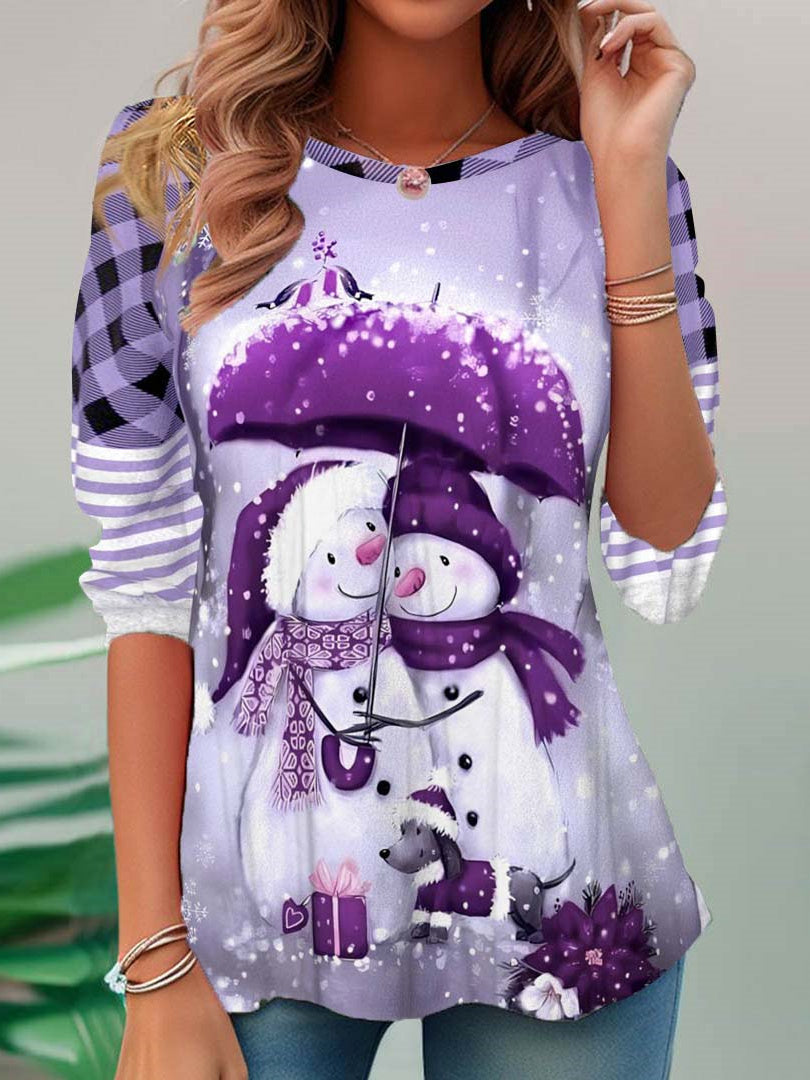 Women Half Sleeve V-neck Solid Color Dress