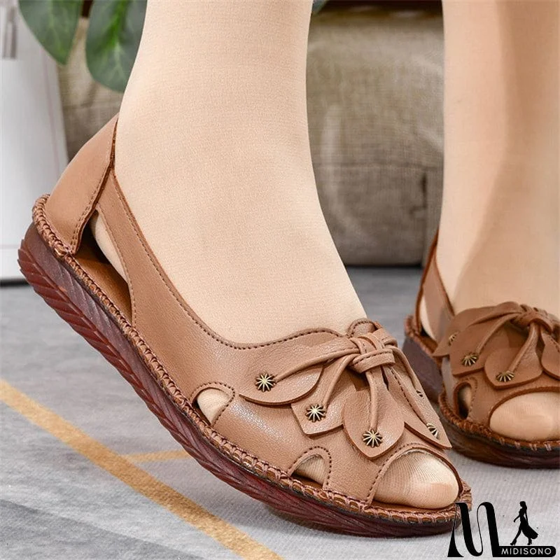 MidiSono - Women's Extra Soft Rubber Sole Non-Slip Fish Mouth Sandals for Summer