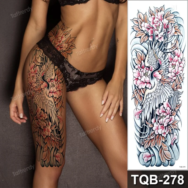 Totem Tribal Dragon Dragon Wolf Temporary Tattoos Full Arm Sleeve Large Body Art Painting Men Adult Sexy Tattoo Waterproof Black