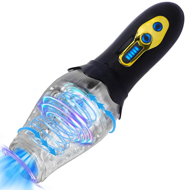 Glowing Rotating Vibrating Electric Male Penis Exerciser – Automatic Aircraft Cup for Intense Pleasure & Training