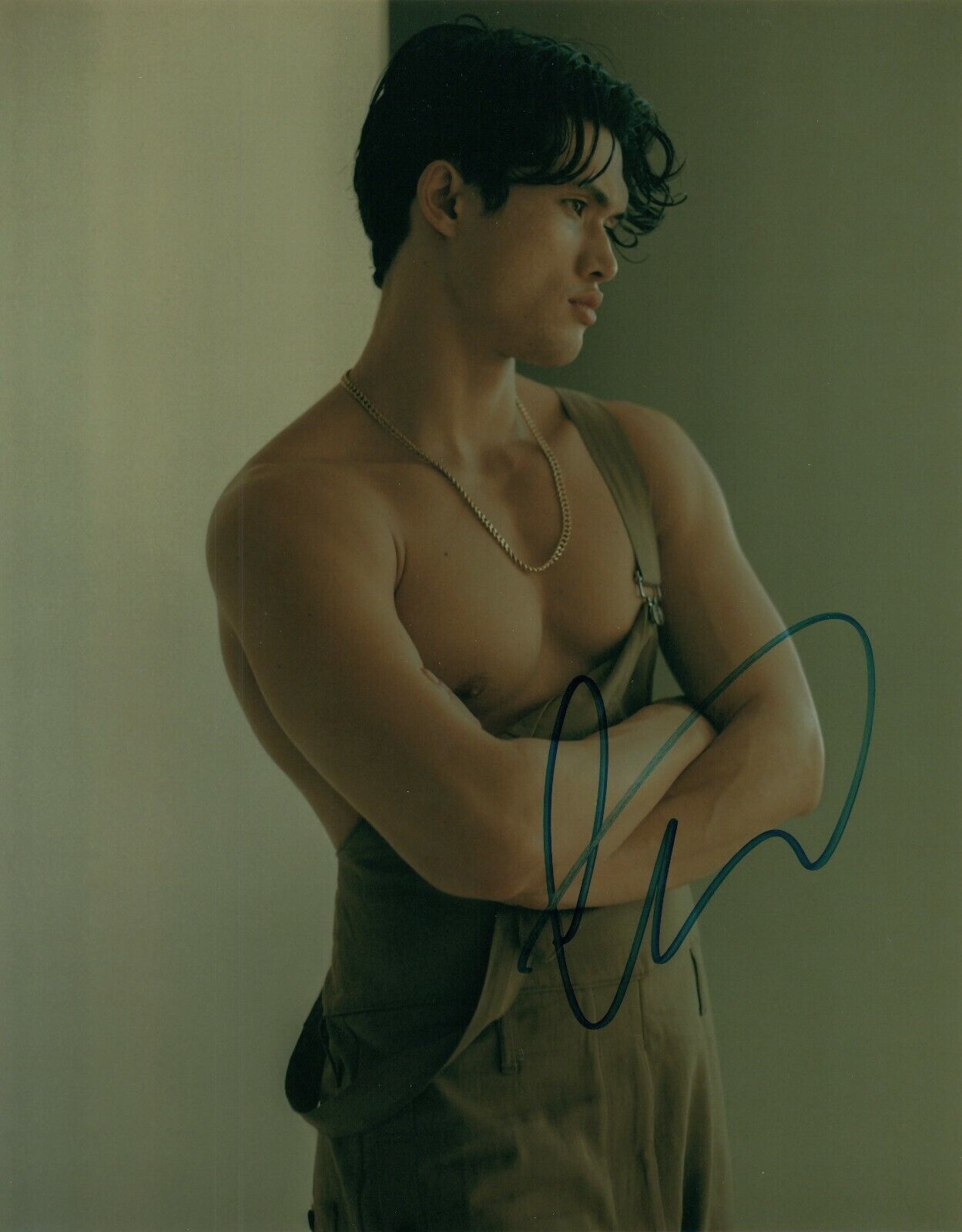 Charles Melton Shirtless Actor B&W Riverdale Signed 8x10 Photo Poster painting Autographed COA 4