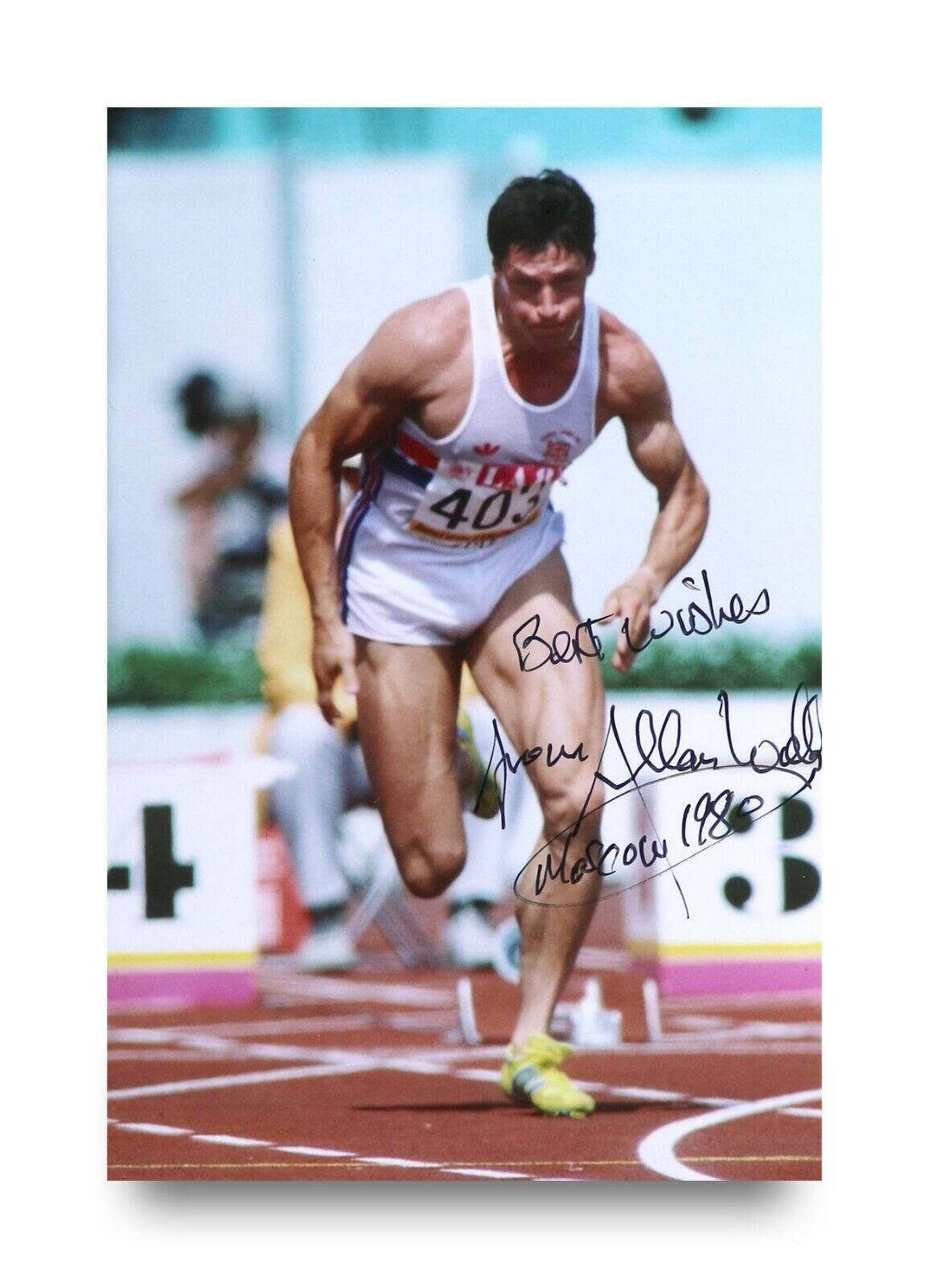 Allan Wells Signed 6x4 Photo Poster painting Olympic Champion Moscow 1980 Genuine Autograph +COA