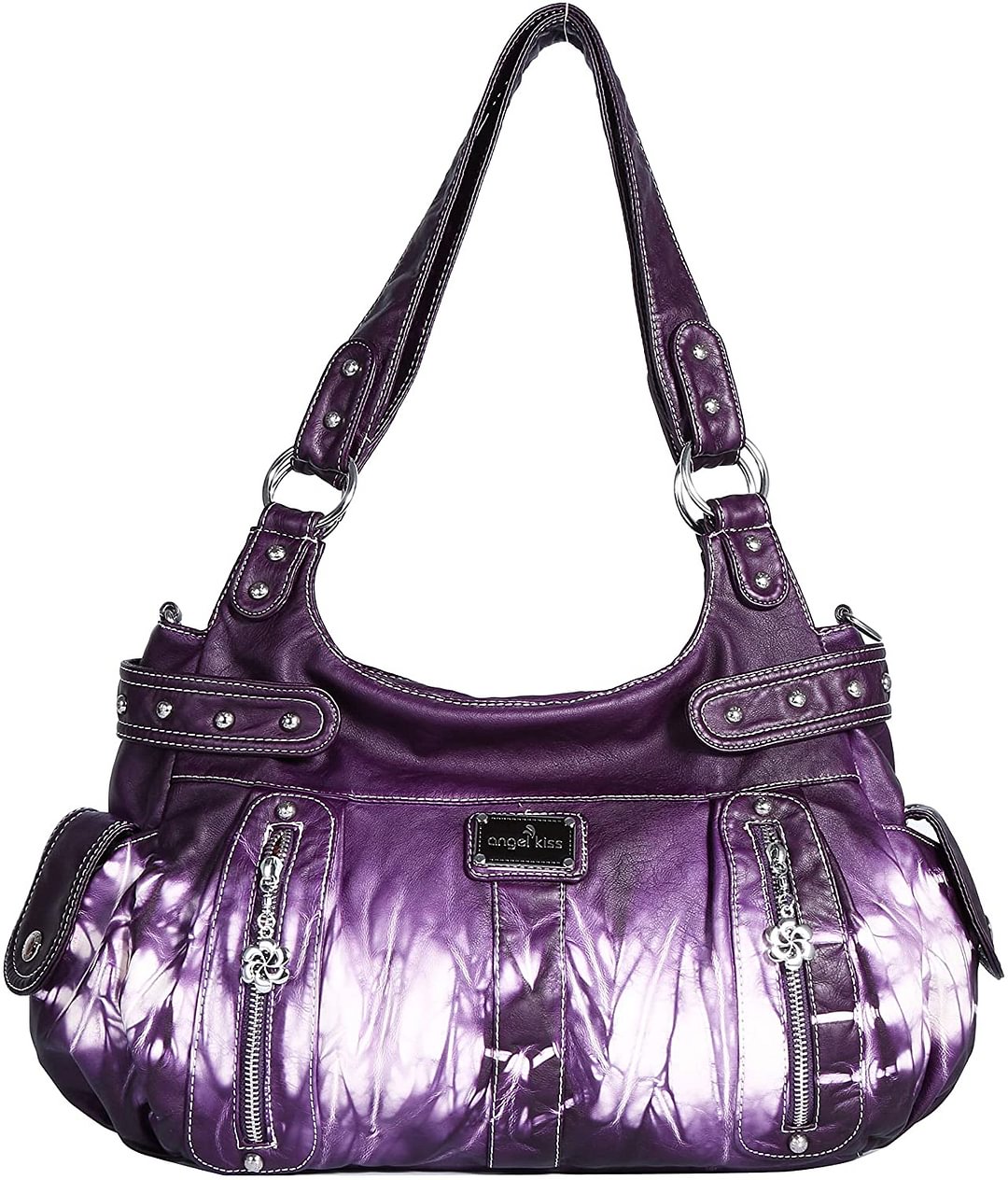 Design Handbags Womens Purse Feel Soft Lether Multiple Top Zipper Pockets Shoulder Bags Large