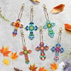 6pcs/set Cross Diamond Painting Keychain DIY Diamond Mosaic Kit Bag Pendant 