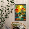 (40*60cm)Stained Glass Landscape - Full Round Drill Diamond Painting