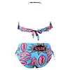 Plus Size Halter Lips Print Ruffle Bikini Set Sexy Swimsuit Women Swimwear Bathing Suit Push Up Brazilian Bikinis 3XL 4XL 2019 