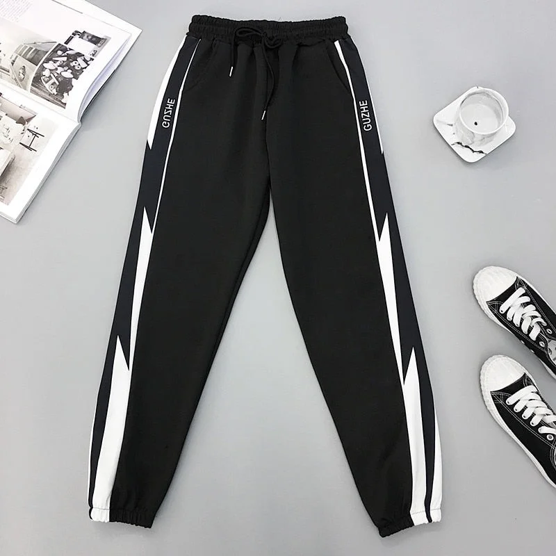 Autumn Hip Hop Sports Women Pants Plus Size 2XL Loose Harajuku Cargo Pants Women High waist Trousers Jogger Baggy Pants