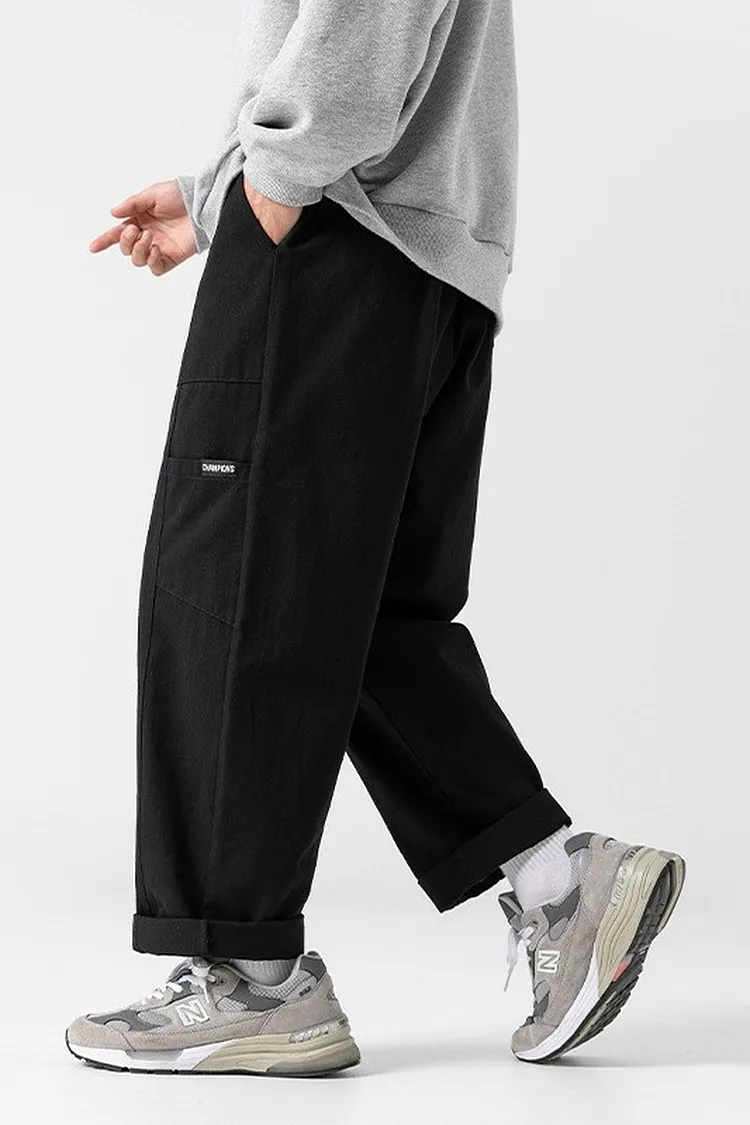 Cotton Wide Leg Trousers with a Loose Flowy Silhouette
