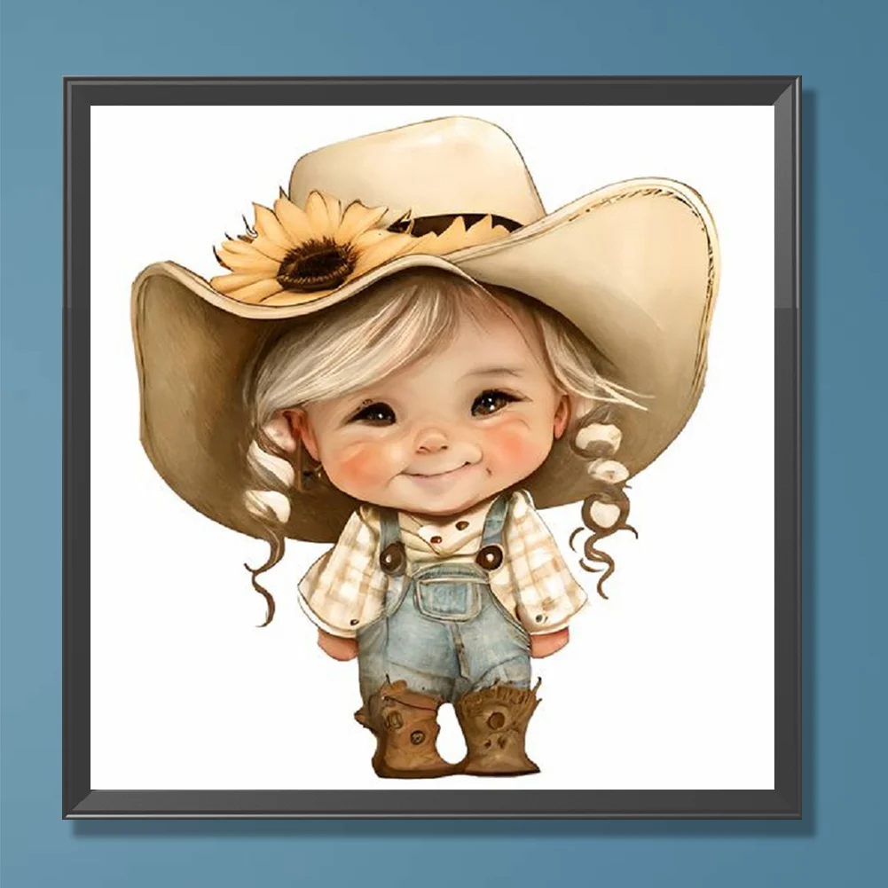 Diamond Painting - Full Round Drill - Farm Cowboy Kids(Canvas|30*30cm)