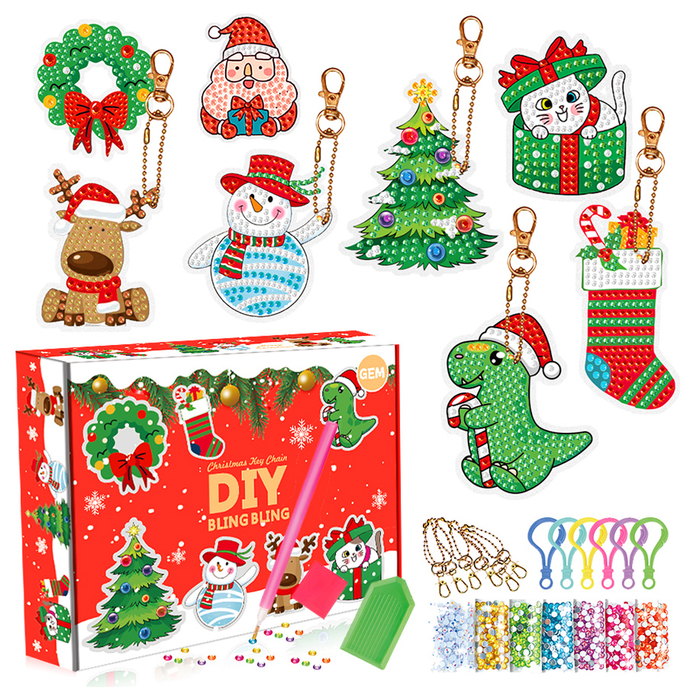 

8pcs Christmas Surprise Box - 5D DIY Craft Keychain, 501 Original