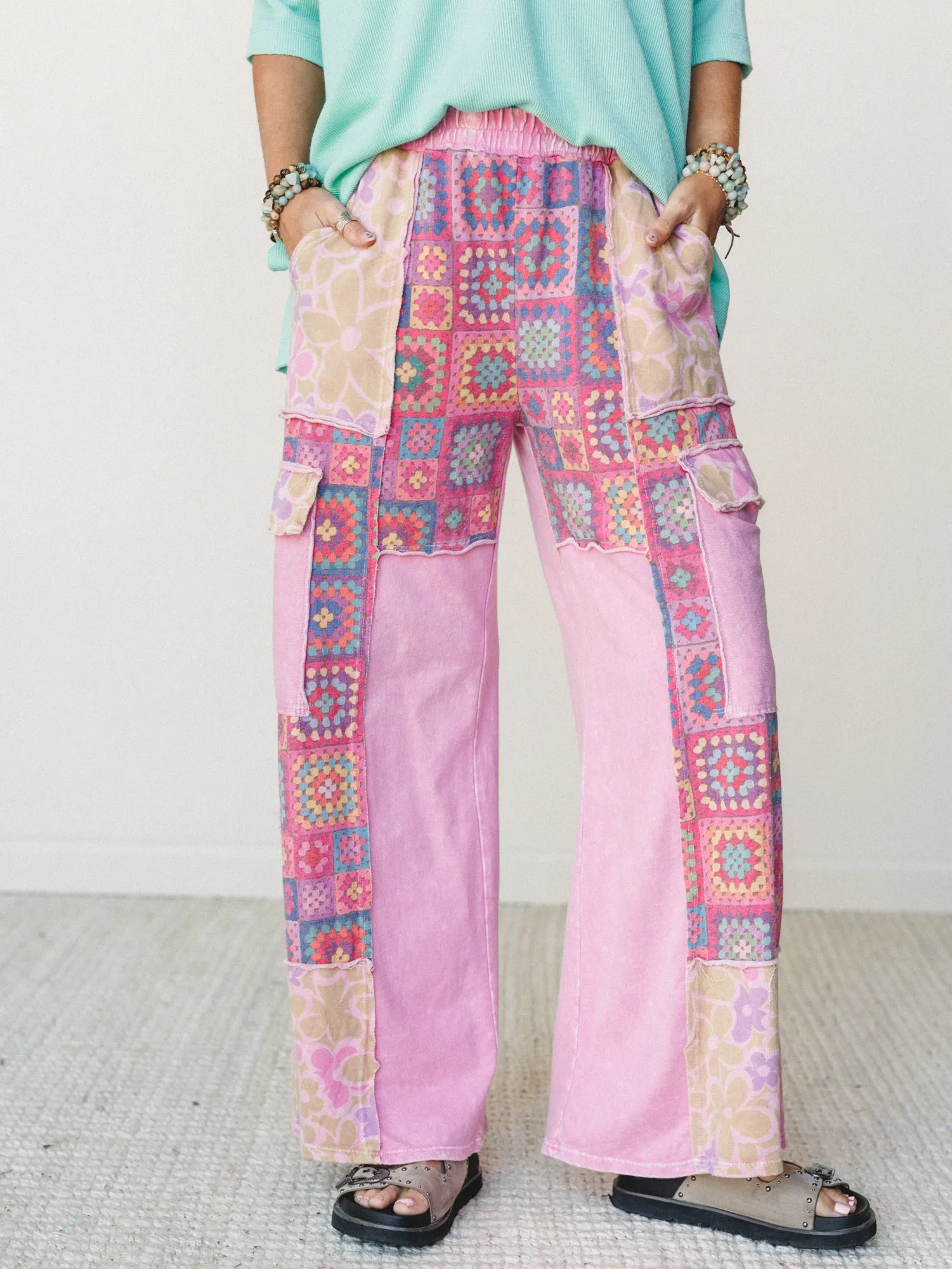 Desert Collage Pants - Bubble Gum