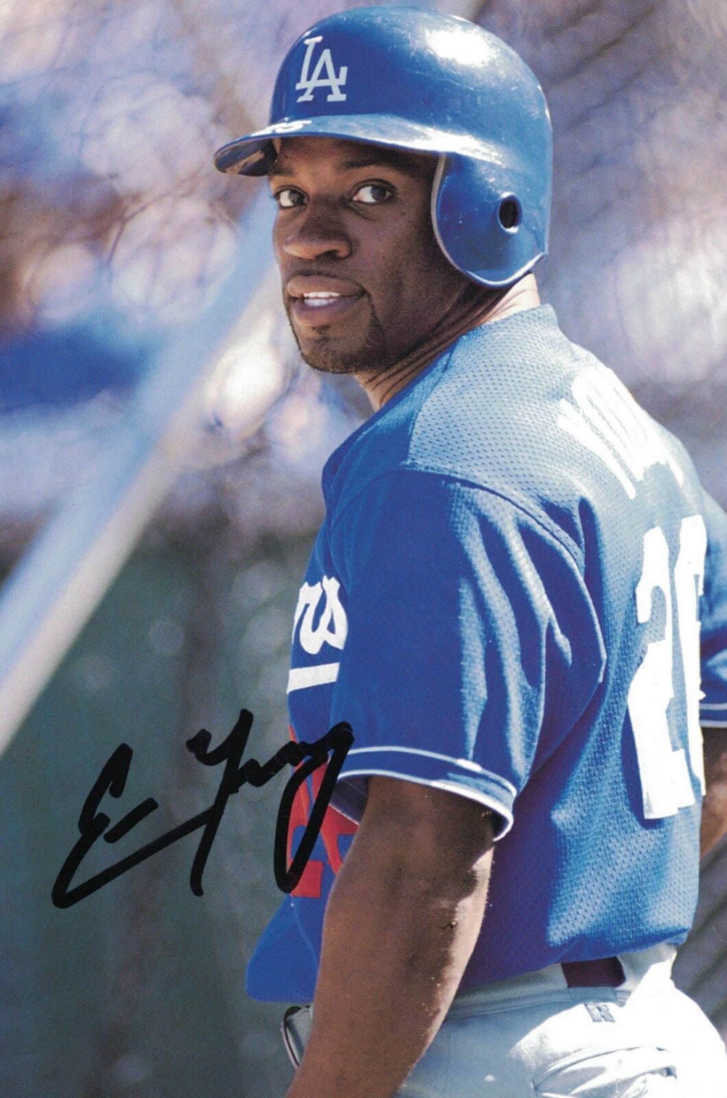 Eric Young Signed Autographed 4x6 Photo Poster painting Los Angeles Dodgers