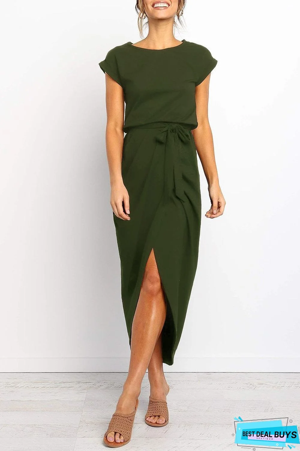 Solid Color Essential Grace Midi Dress(4 Colors)