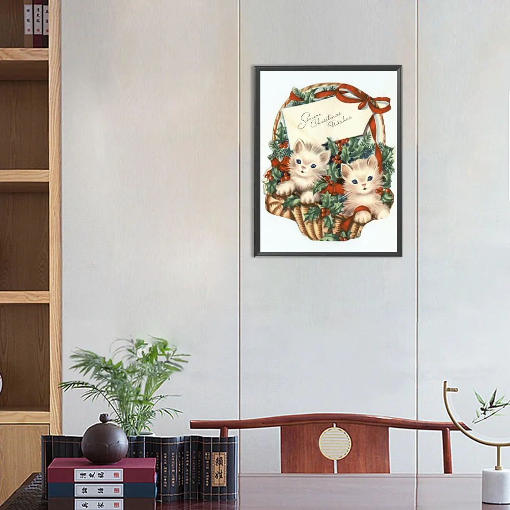 Diamond Painting - Full Round Drill - Cat Gift Bar(Canvas|30*40cm)