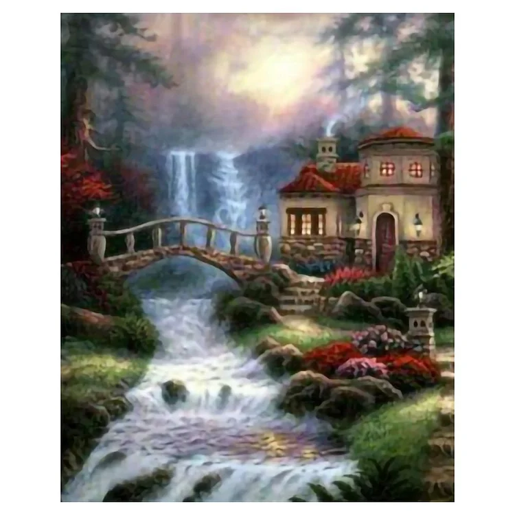 Waterfall - 11CT 3 Strands Threads Printed Cross Stitch Kit - 40x50cm(Canvas)