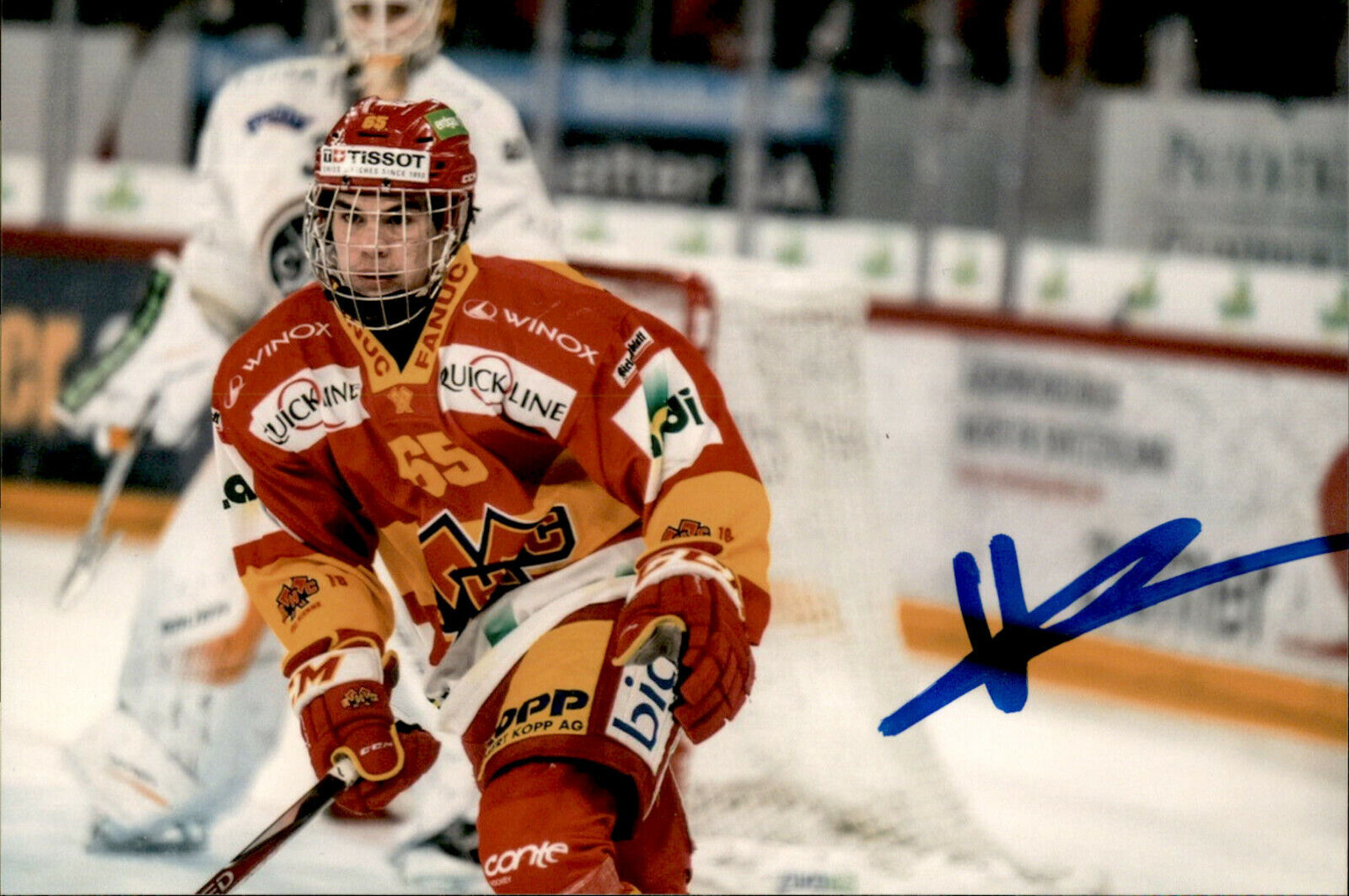 Valentin Nussbaumer SIGNED 4x6 Photo Poster painting BIEL SWITZERLAND / ARIZONA COYOTES #2