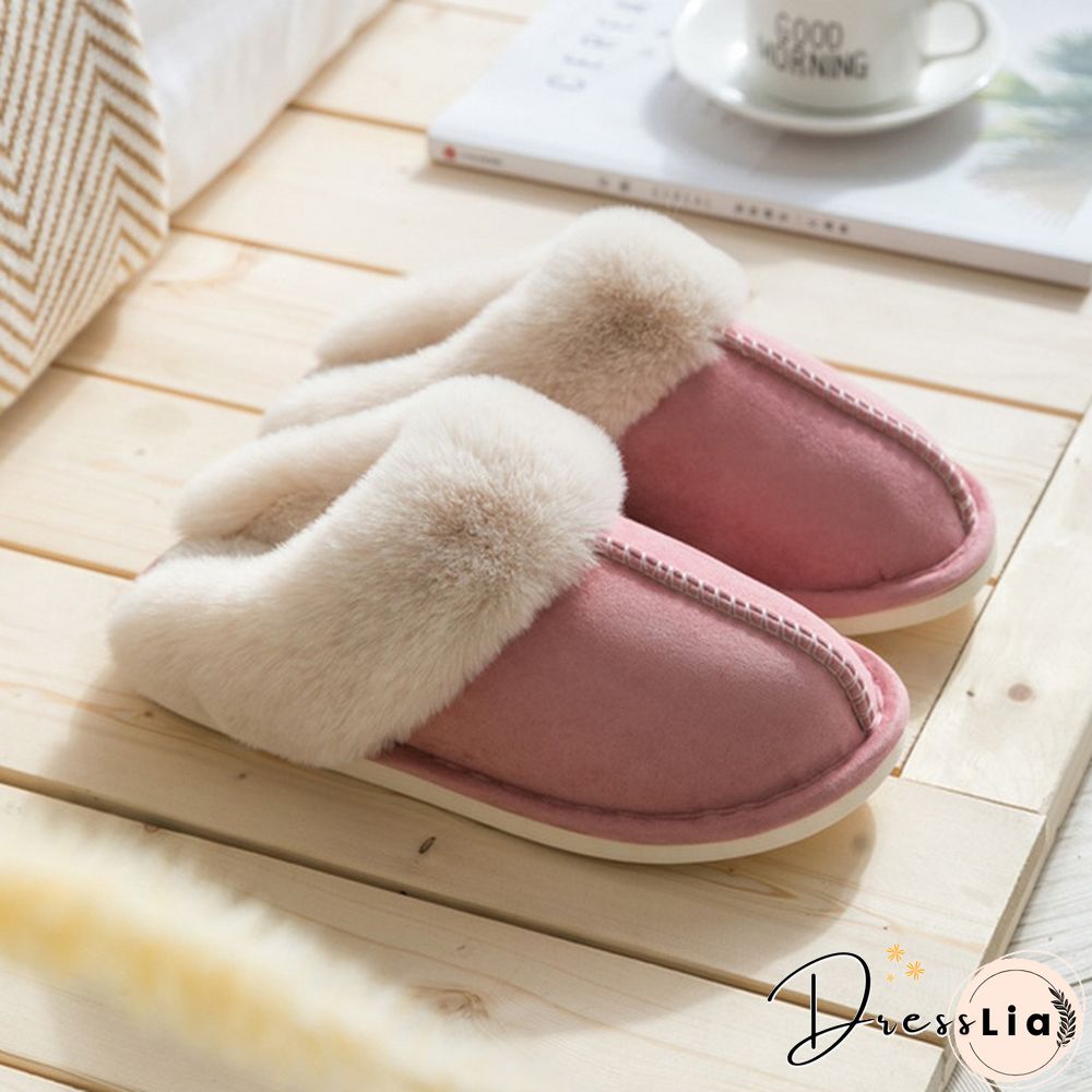 Fashion Women Winter Slippers Indoor Bedroom Lovers Couples Shoes Fashion Warm Shoes Flat Flat Antiskid Slipper