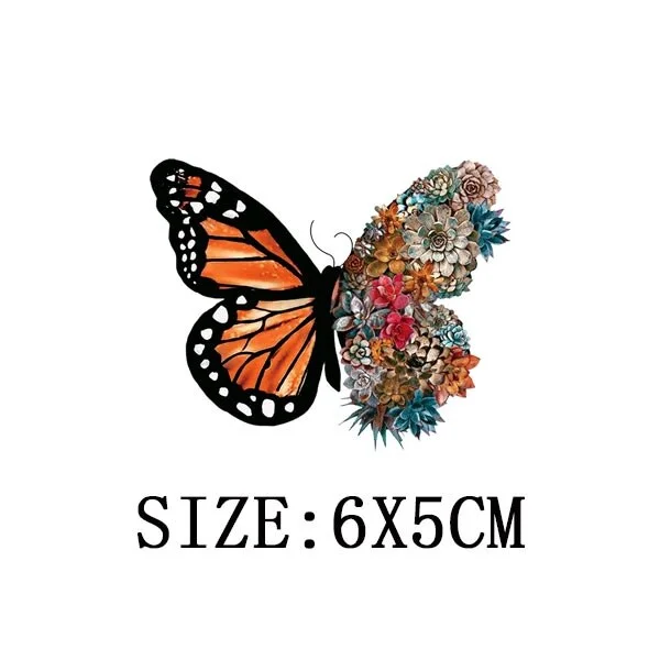 Colorful Butterfly Iron On Transfer For Clothing A-level Washable Thermal Sticker Beautiful Flower Patches On Clothes Decoration