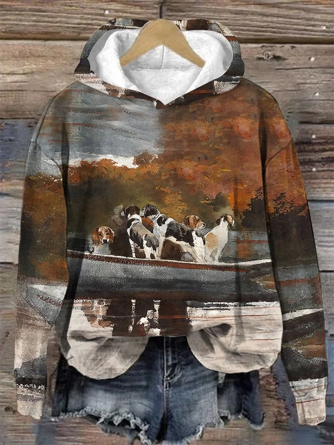 Women's Retro Boat Hound Hoodie