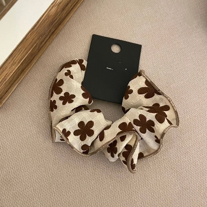 Elegant Lady Flower Cloth Hair Tie