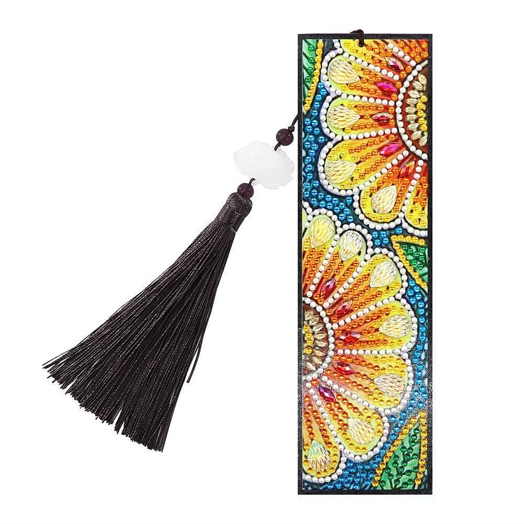 DIY Special Shape Diamond Painting Leather Bookmark Embroidery Craft Tassel