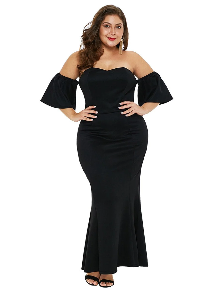 Plus Size Fashion Soft Short Sleeve Tube Dress