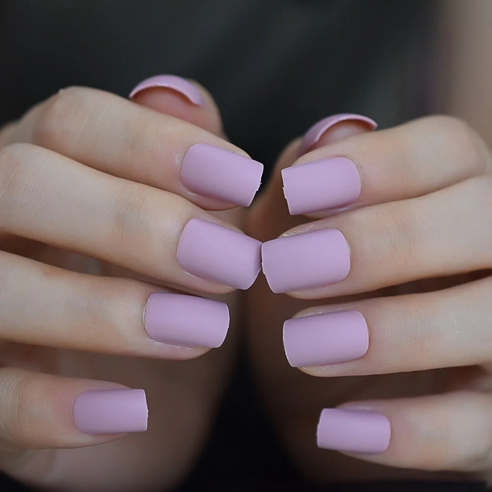 Square High Light Press On Fake Nails White Short Nails Wholesale Manicure Nail Supplies Polygel Nail 24pcs/set With Tabs-Nail Inspo