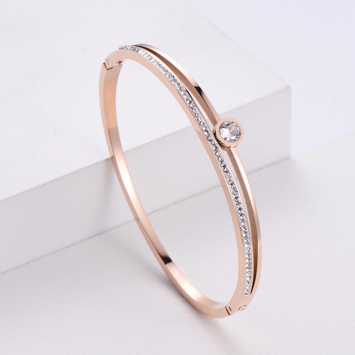 IG Style Women Metal Diamond Metal Hollow Bangles