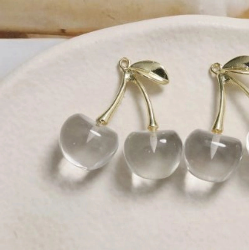 Summer Iced Emulational Fruit Cherry Cherry Diy Three-Dimensional Pendant Accessories Earrings For Women Earring Material