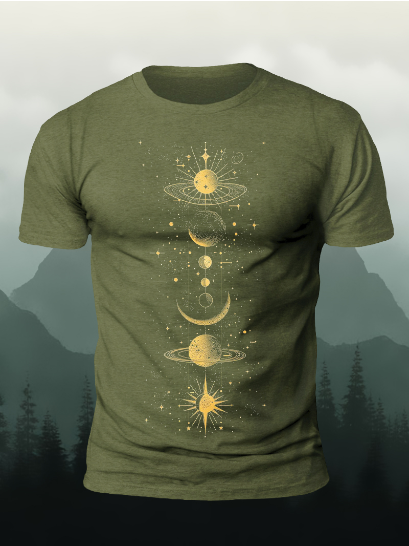 Flash Solar System Star Print Men's Short-Sleeved T-shirt