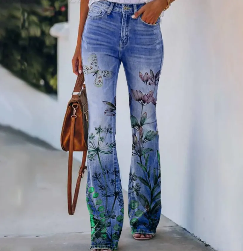 Churchf Churchf Plus Size Women's 2024 Ebay Large Size Women's Casual Pants Digital Print Pattern Pants